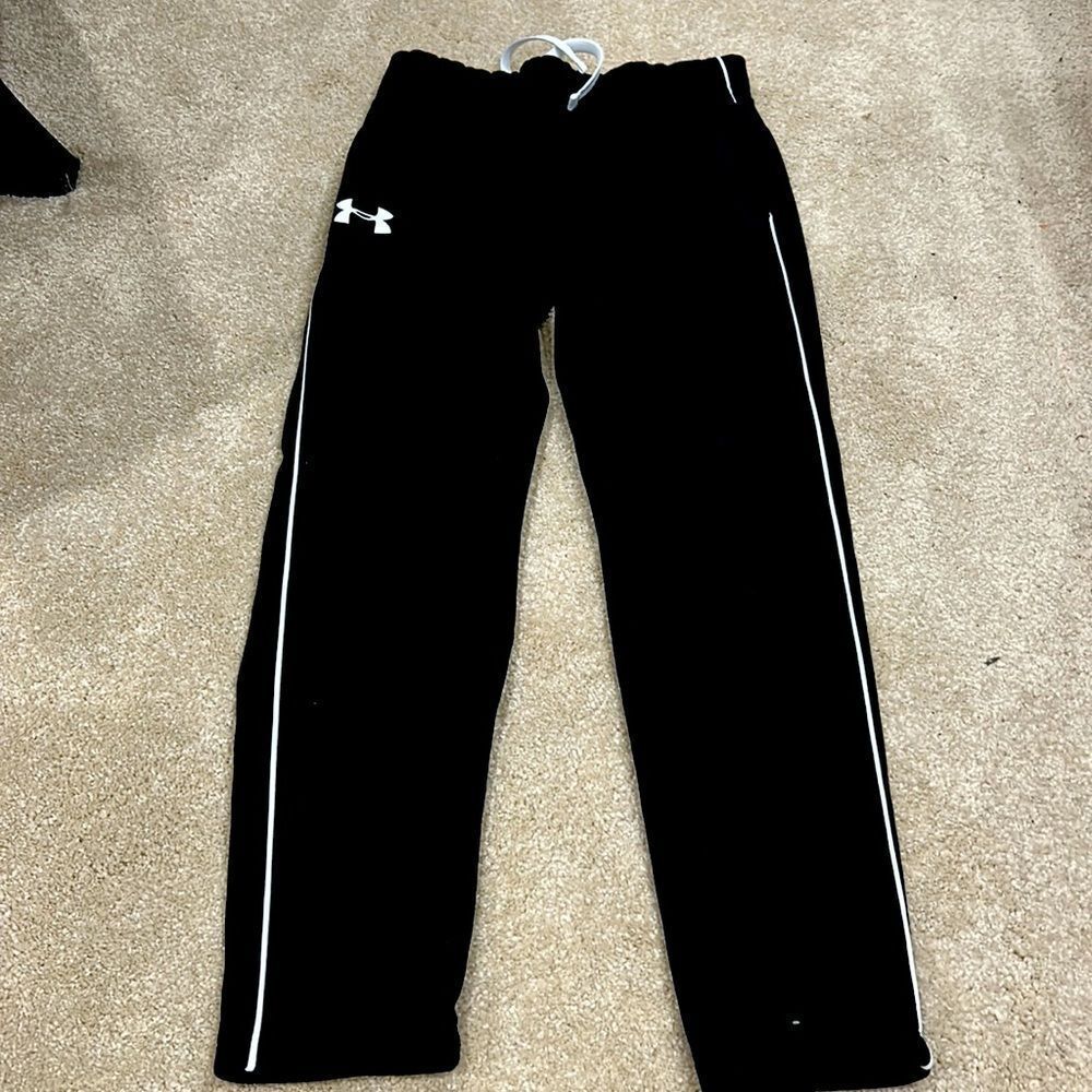 Black boys small youth under armor drawstring pants athletic pockets no holes - Picture 6 of 6